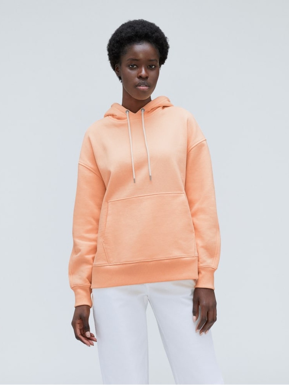 Everlane The Track Organic Popover Hoodie in Apricot / Peach — Size Small